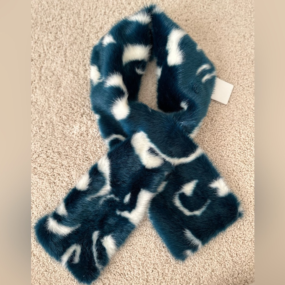 Ted Baker Zellia Color Block Teal Tail Scarf nwt